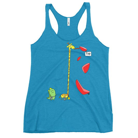 Dino ft Giraffe at competitions | Women's Racerback Tank